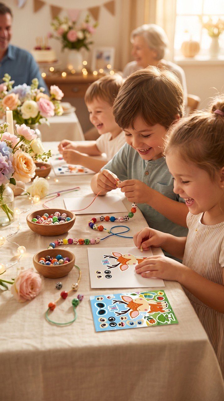 Kinder basteln beim Event mit Kikis Kids